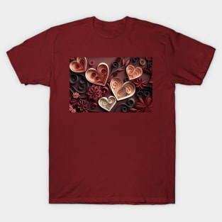 Beautiful floral pattern of valentines hearts ! T-Shirt